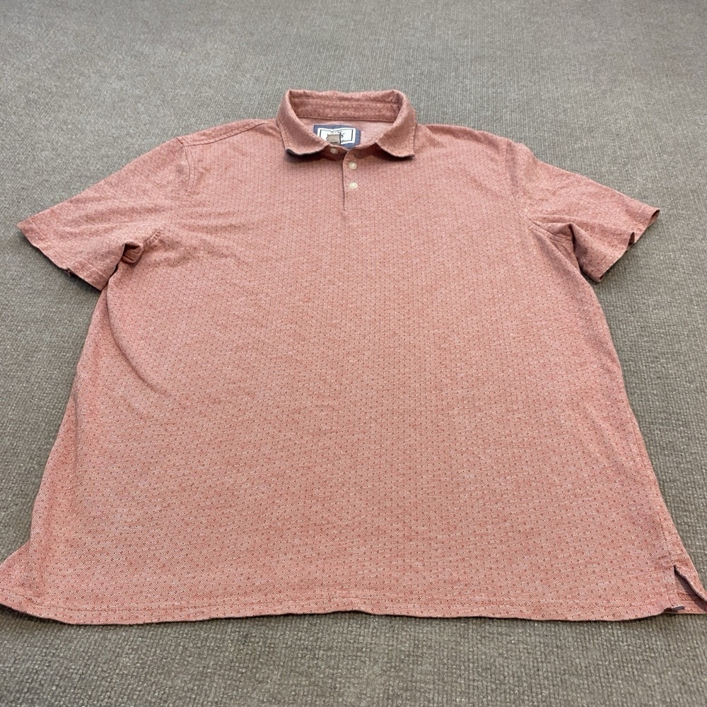 Jos. A. Bank 1905 Polo Shirt Mens XL Red Polka‎ Dot Print Tailored Fit Stretch